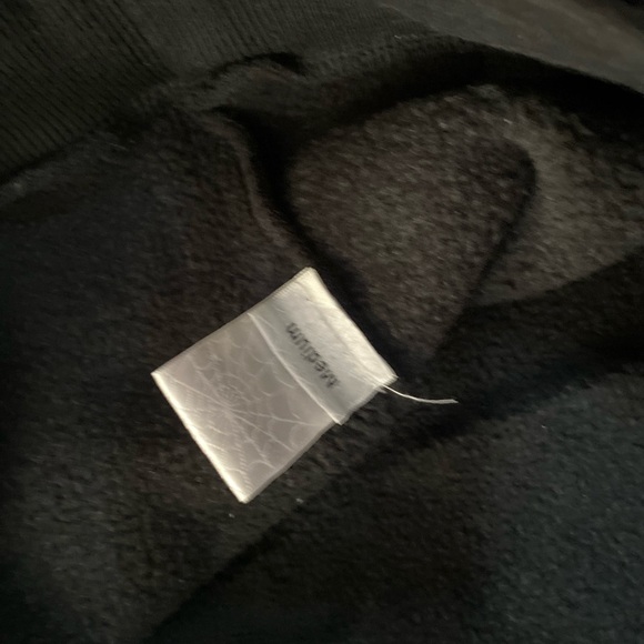 Men's Black Hoodie with White Spider Web Design - Picture 5 of 5